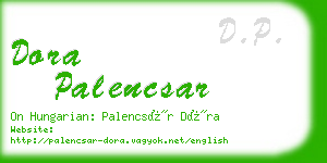 dora palencsar business card